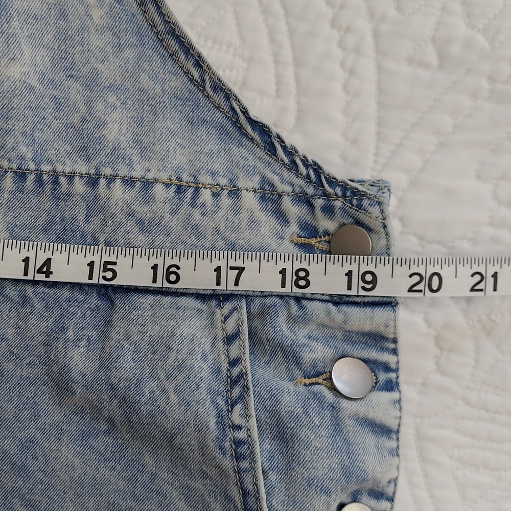 Shein Curve Light Washed Stretchy Denim Short Overalls Plus Size 1X, Like New▪ - Picture 8 of 9